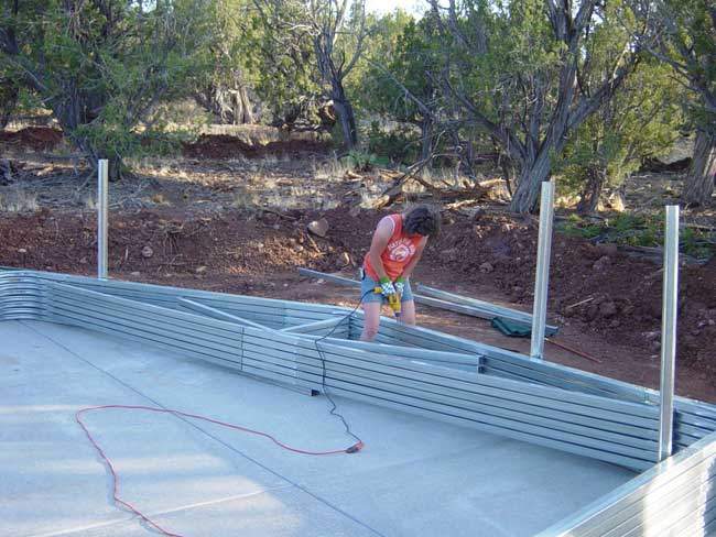 Assembling the wall and roof frames