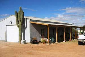 Steel frame with stucco