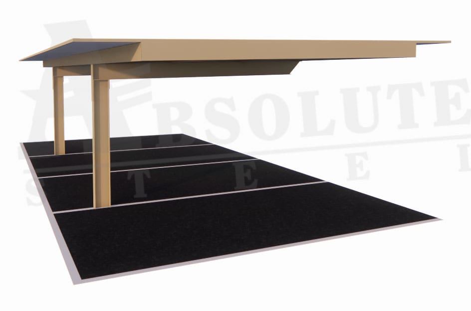 Full cantilever carport rendering
