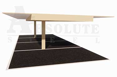 Semi-cantilever carport rendering